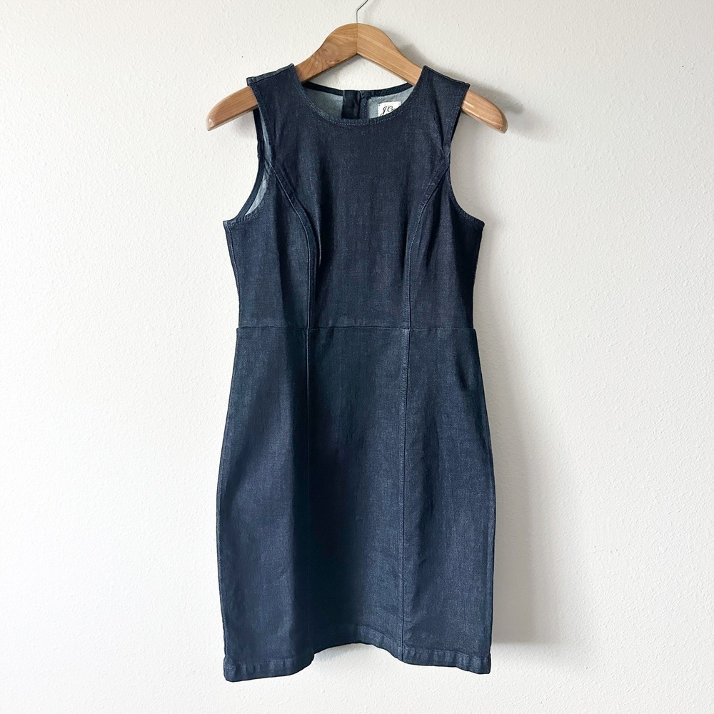 NWT J. Crew Sleeveless Dark Indigo Denim Mini Dress